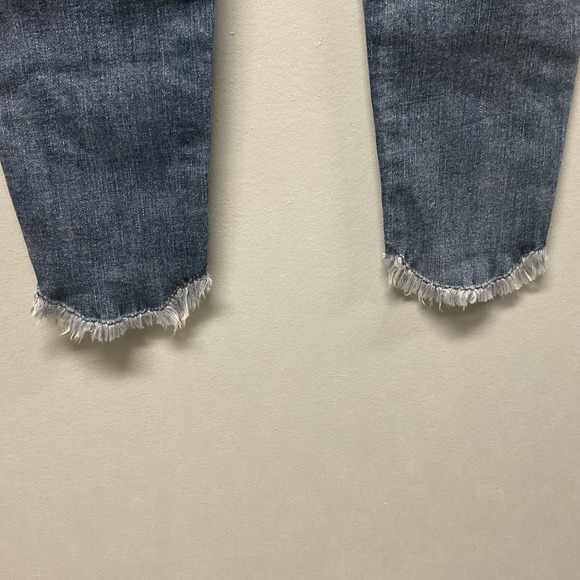 7 For All Mankind Ankle Skinny Jeans Frayed Hem Blue Denim Size 25 - Picture 7 of 7
